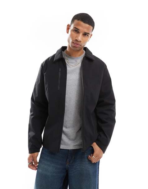 Jack & Jones - Gewatteerd coachjack met rits in zwart - view 1