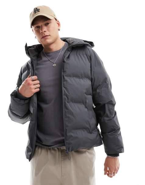 Jack & Jones - Gewatteerd jack met bies in donkergrijs - view 1