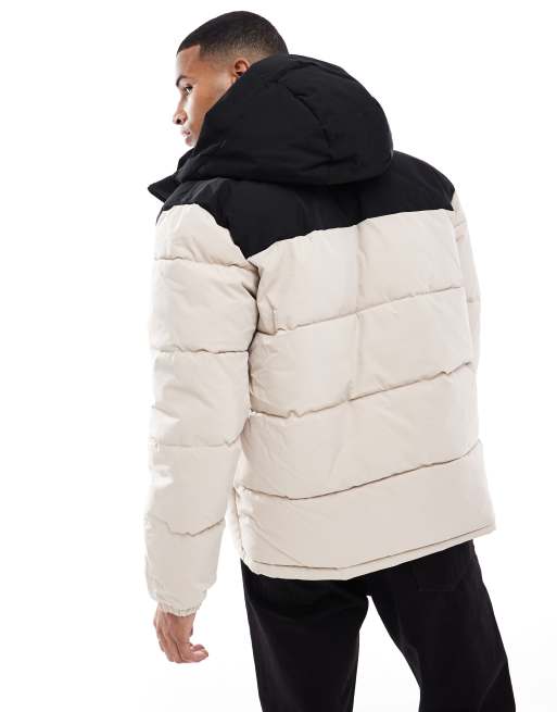 Jack & Jones - Gewatteerd jack met kleurvlakken in beige en zwart, 3 van 4