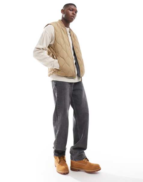 Jack & Jones - Gewatteerde bodywarmer in beige - view 1