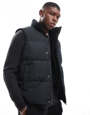 Jack & Jones - Gewatteerde bodywarmer in zwart - view 1