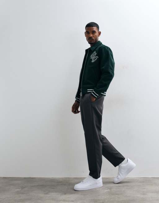 Jack & Jones giacca bomber college verde bosco, 3 di 5