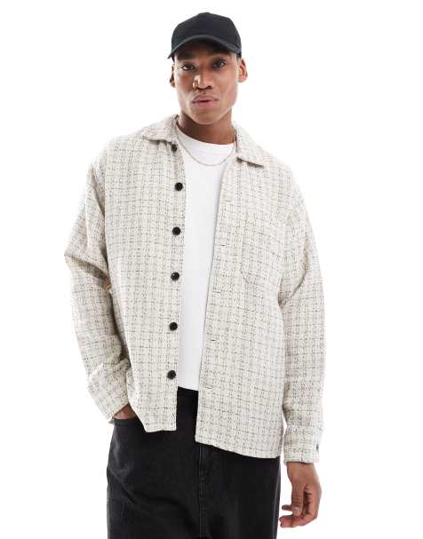 Jack & Jones - Giacca color panna testurizzata a quadri - view 1
