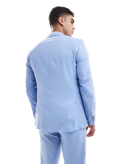Jack & Jones - Giacca da abito super slim azzurra, 4 di 5