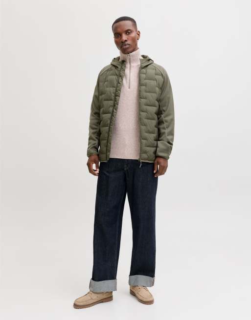 Jack & Jones giacca ibrida verde oliva polveroso, 3 di 7