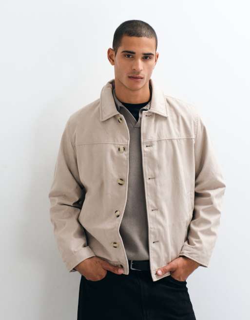 Jack & Jones - Giacca in camoscio sintetico beige, 5 di 5