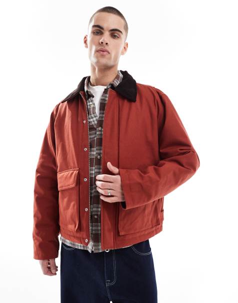 Jack & Jones - Giacca in cotone color ruggine con tasche - view 1