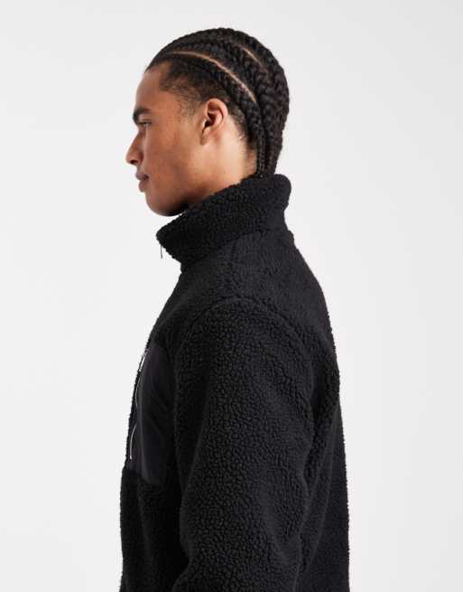 Jack & Jones - Giacca in pile nera con tasche, 5 di 5