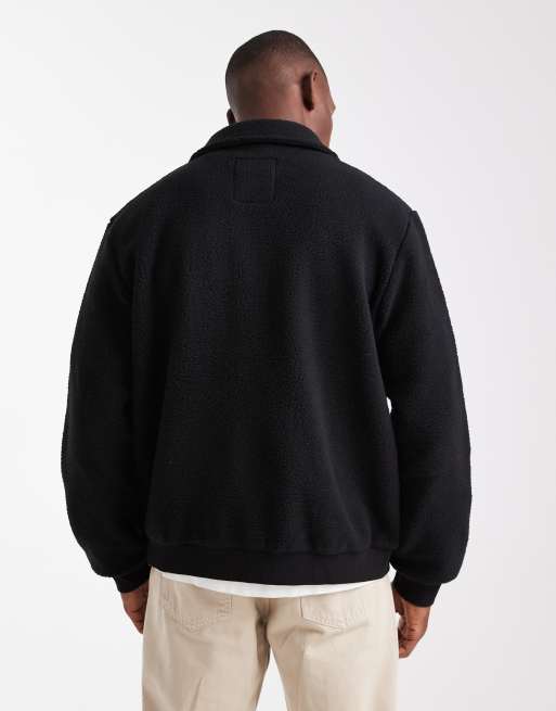 Jack & Jones - Giacca in pile nera con zip, 3 di 5
