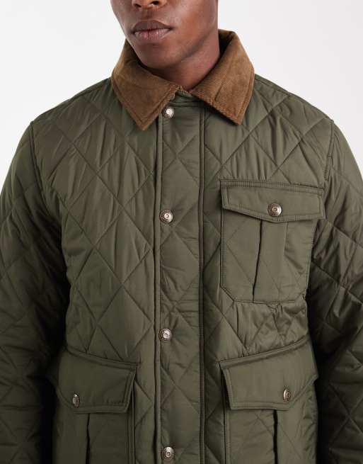 Jack & Jones - Giacca trapuntata verde scuro con colletto a coste, 5 di 5