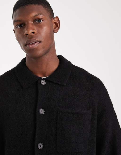 Jack & Jones - Gilet de qualité supérieure en maille duveteuse avec col - Noir, 5 de 5