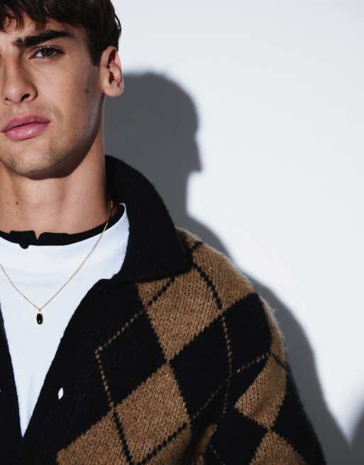Jack & Jones gilet en maille à losanges noir, 4 de 5