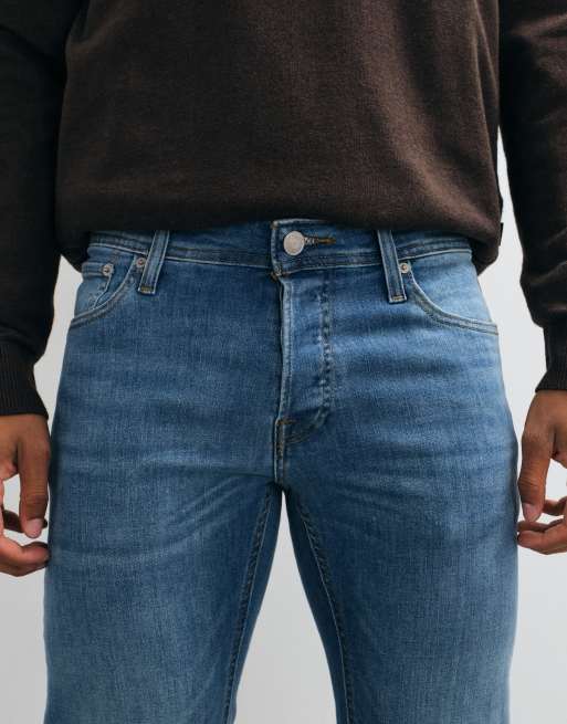Jack & Jones – Glenn – Avsmalnande jeans med smal passform och mellanblå tvätt, 5 av 5