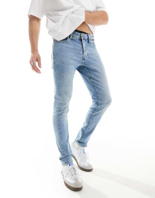 Jack & Jones - Glenn - Jean slim - Bleu moyen délavé