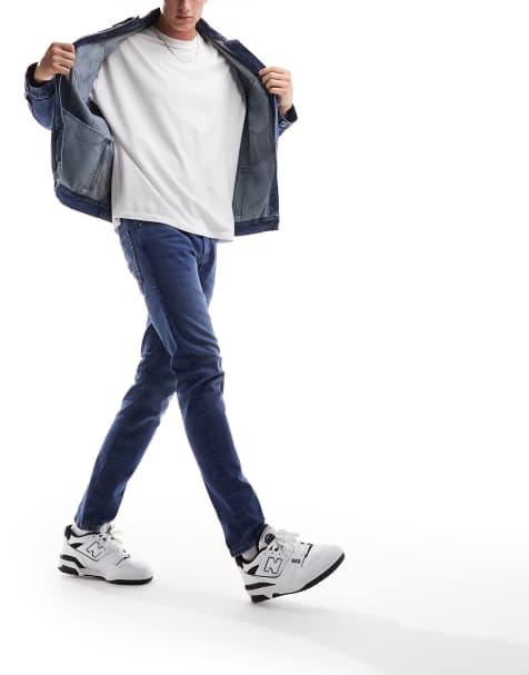 Jack & Jones – Glenn – Mellanblå smala jeans - view 1