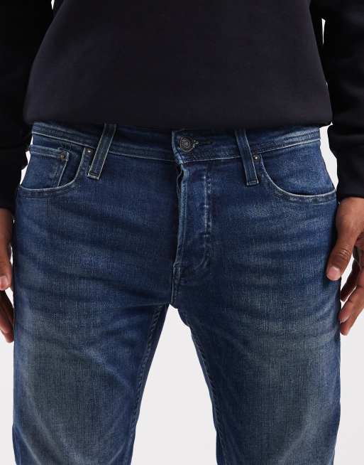 Jack & Jones – Glenn – Niebieskie dopasowane jeansy, 5 z 5