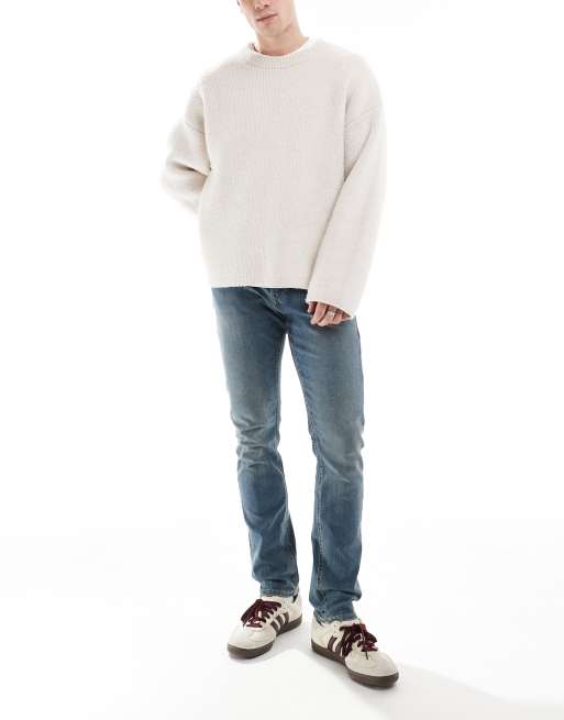 Jack & Jones – Glenn – Schmal geschnittene Jeans in blauer Vintage-Waschung