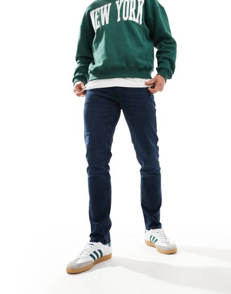 Jack & Jones – Glenn – Schmal geschnittene Jeans in Dunkelblau/Schwarz - view 1
