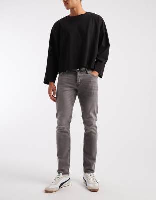 Glenn - Schmal geschnittene Jeans in Grau Grau W32 L34