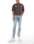 [Jack & Jones] Jack & Jones Glenn slim jeans in light wash-Blue W33 L30 Blue Denim