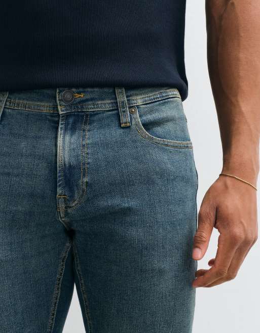 Jack & Jones Glenn slim jeans in mid blue wash, 4 of 5
