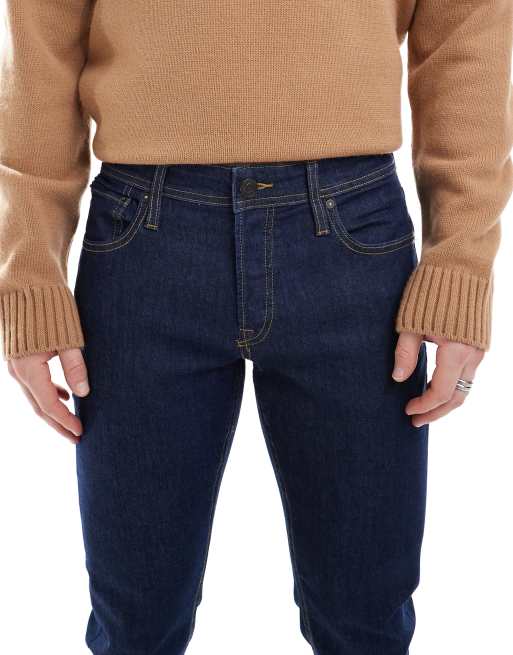 Jack & Jones - Glenn - Smalle jeans in donkerblauwe wassing , 4 van 5