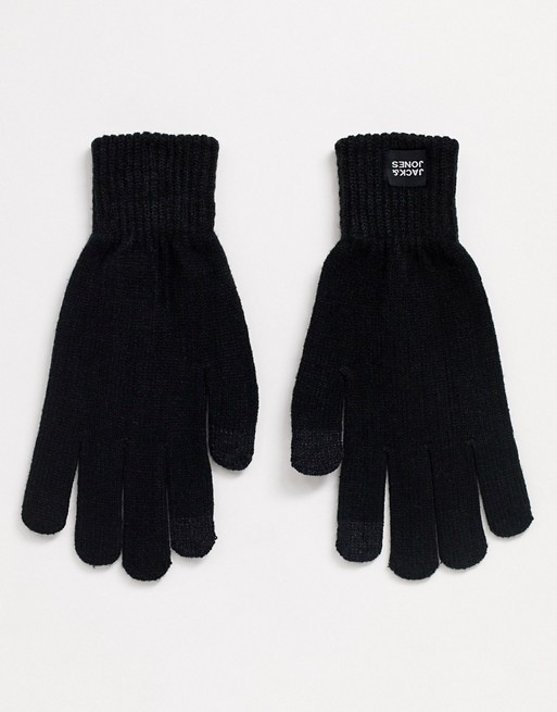 Jack & Jones gloves in black