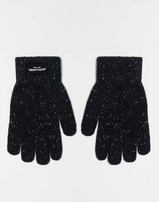 Jack & Jones gloves with fleck in black