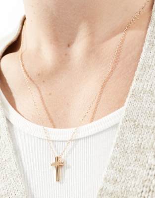 Jack & Jones gold cross pendant