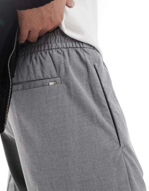 Jack & Jones - Grå elegante tapered bukser med løbesnor i løstsiddende pasform, 2 af 5