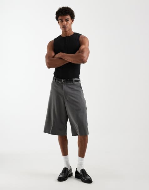 Jack & Jones – Grå, figursydda shorts i lång modell - view 1