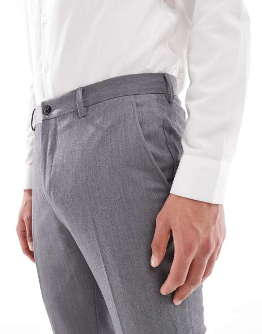 Jack & Jones – Grå kostymbyxor med supersmal passform, 4 av 5