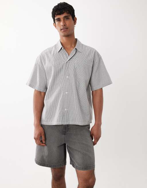 Jack & Jones - Grå skjorte med mikrotern, 3 af 5