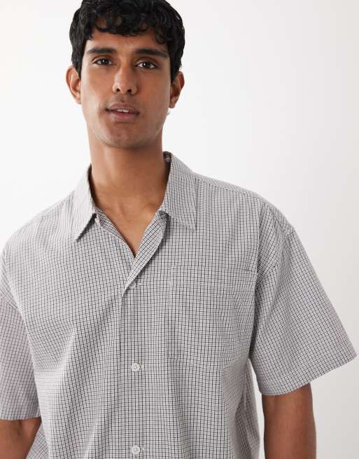 Jack & Jones - Grå skjorte med mikrotern, 5 af 5