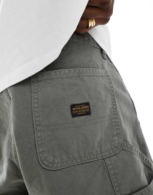 Jack & Jones – Grå snickarshorts med ledig passform, 3 av 5