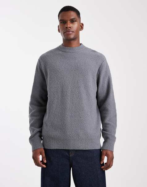 Jack & Jones - Grå striktrøje i bouclé - view 1
