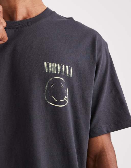 Jack & Jones – Grå t-shirt i oversize med Nirvana-tryck, 5 av 5