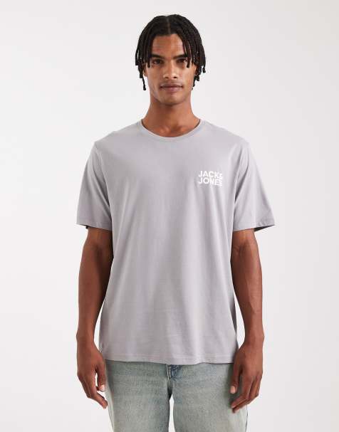 Jack & Jones - Grå T-shirt med logo foran - view 1