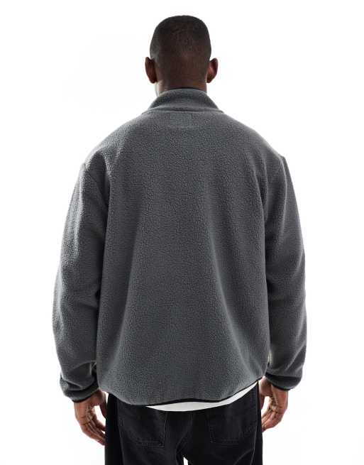 Jack & Jones – Grå teddyfleece med kontrastfärgad ficka, 3 av 5