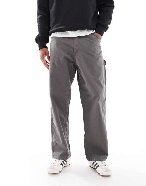Jack & Jones - Grå tømrerbukser i ripstop med baggy fit - view 1