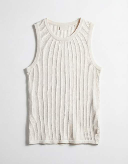 Jack & Jones – Gräddvit, stickad och skir väst, 6 av 12