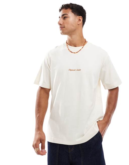 Jack & Jones – Gräddvit t-shirt i oversize med Originals-broderi, 2 av 4