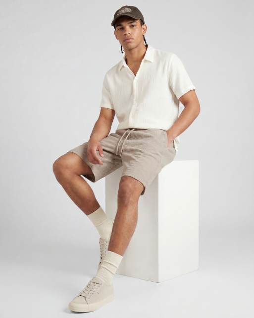 Jack & Jones – Gräddvita, strukturerade sweatshorts, 5 av 5
