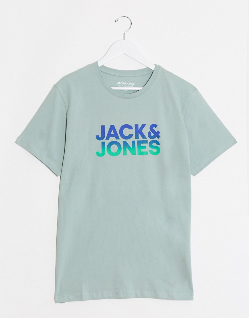 Jack & Jones – Gradient – Mönstrad t-shirt-Grön