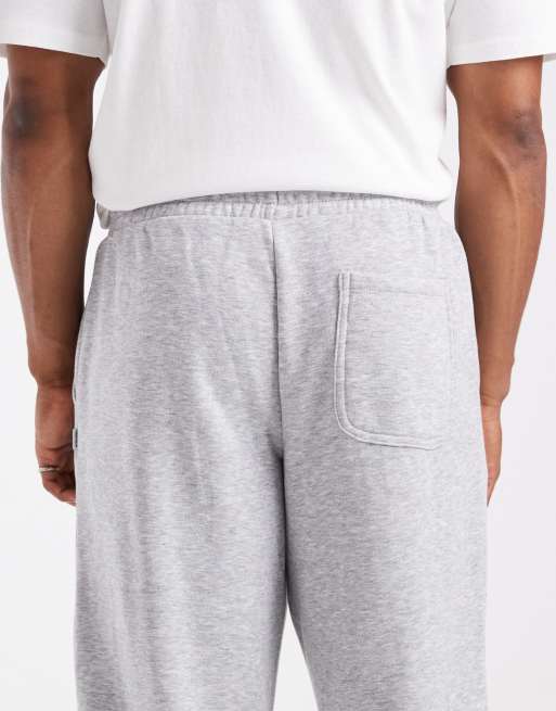 Jack & Jones – Gråmelerade mjukisbyxor med vida ben och stråveck, 5 av 5
