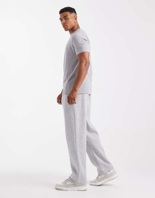 Jack & Jones - Gråmelerede joggingbukser med vide ben, 3 af 5
