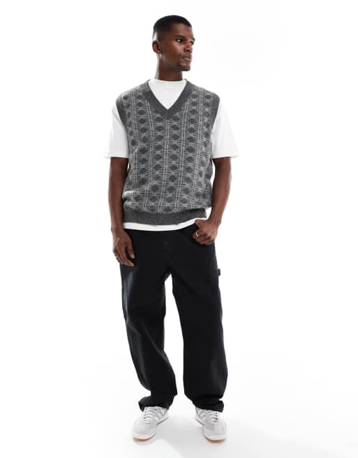 Jack & Jones – Gråmönstrad, stickad väst, 2 av 5