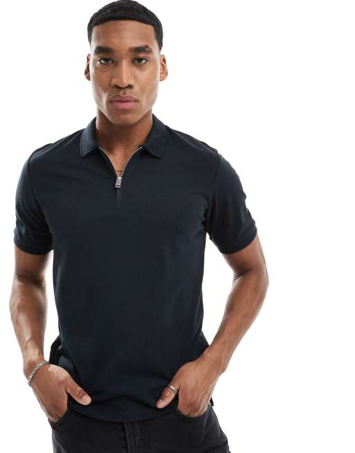 Jack & Jones – Granatowa koszulka polo z zamkiem