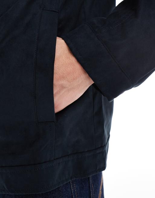 Jack & Jones – Granatowa kurtka harrington z imitacji zamszu, 3 z 4