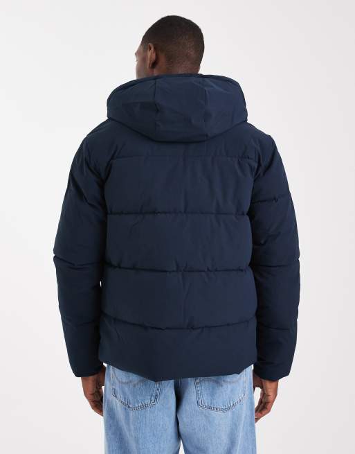 Jack & Jones – Granatowa kurtka ocieplana z kapturem, 3 z 5